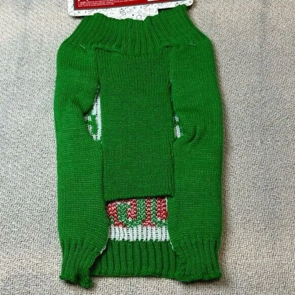 Falalala Lots of Dogs Pet Christmas Holiday Sweater NWT Size Medium Green Puppy